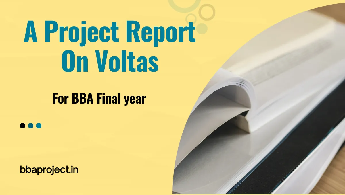A Project Report On Voltas