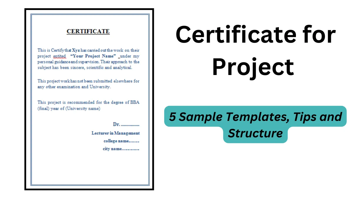 Certificate for Project